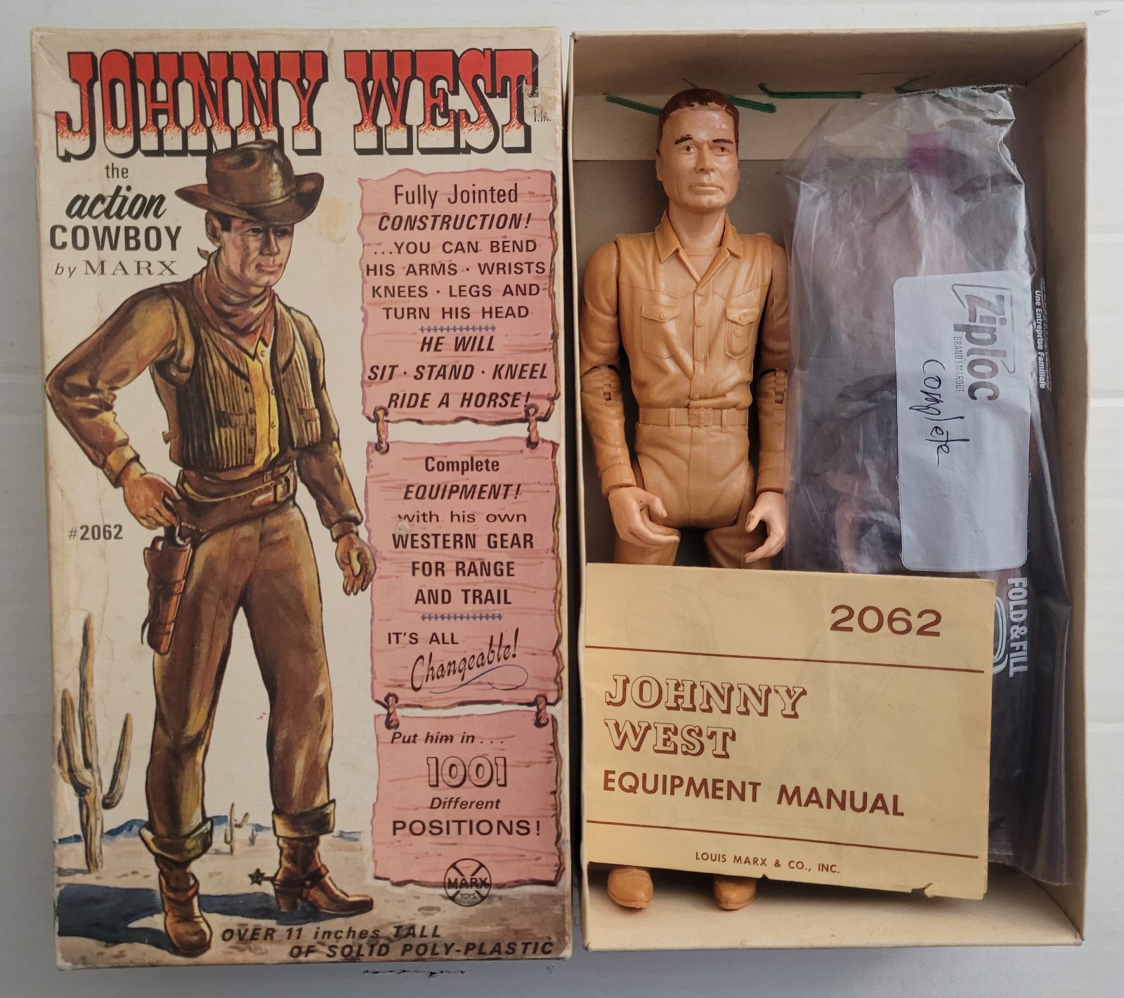 Vintage Marx 1965 Johnny West - Best of the West *Action Box* 100% Complete Set