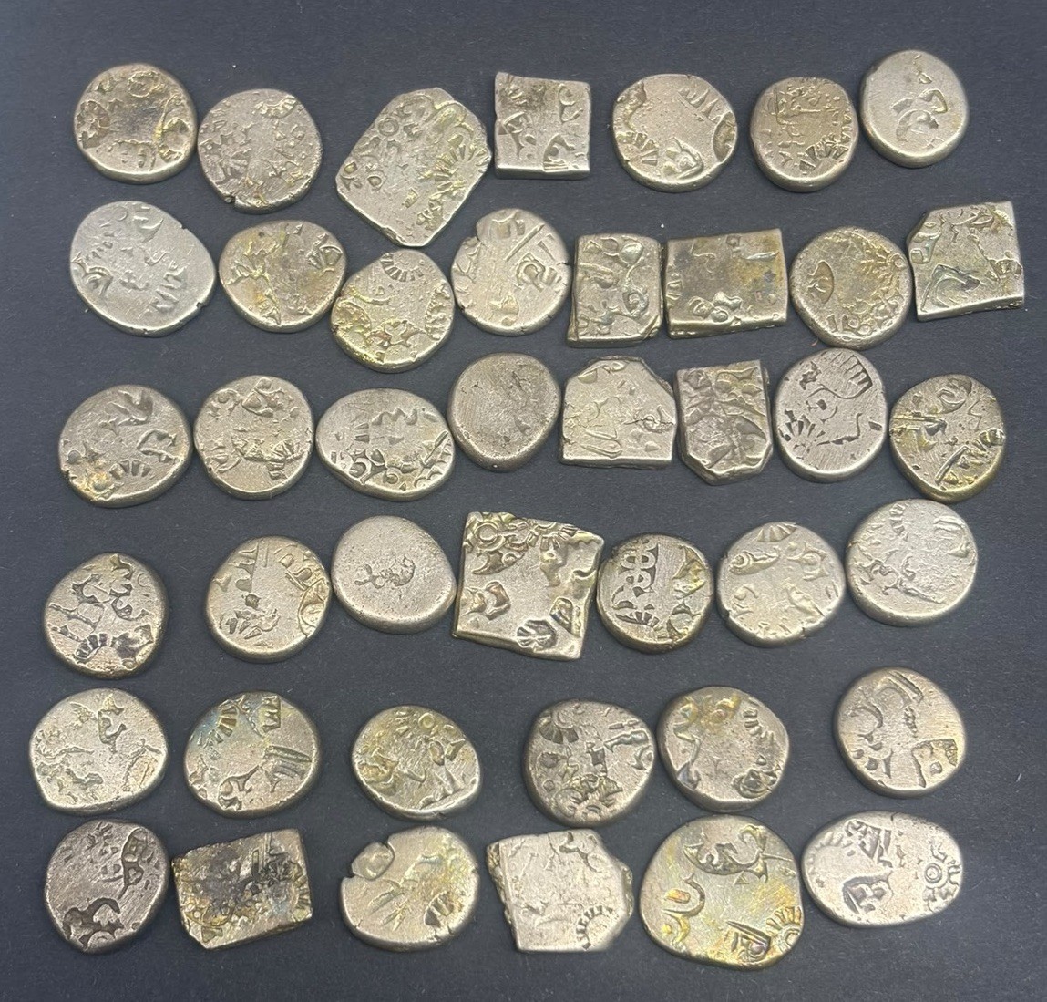 Ancient India Silver Punch-Marked Coin Lot Karshapana Mauryan Empire 321-185 BCE Ancient India Silver Punch-Marked Coin Lot Karshapana Mauryan Empire 321-185 BCE