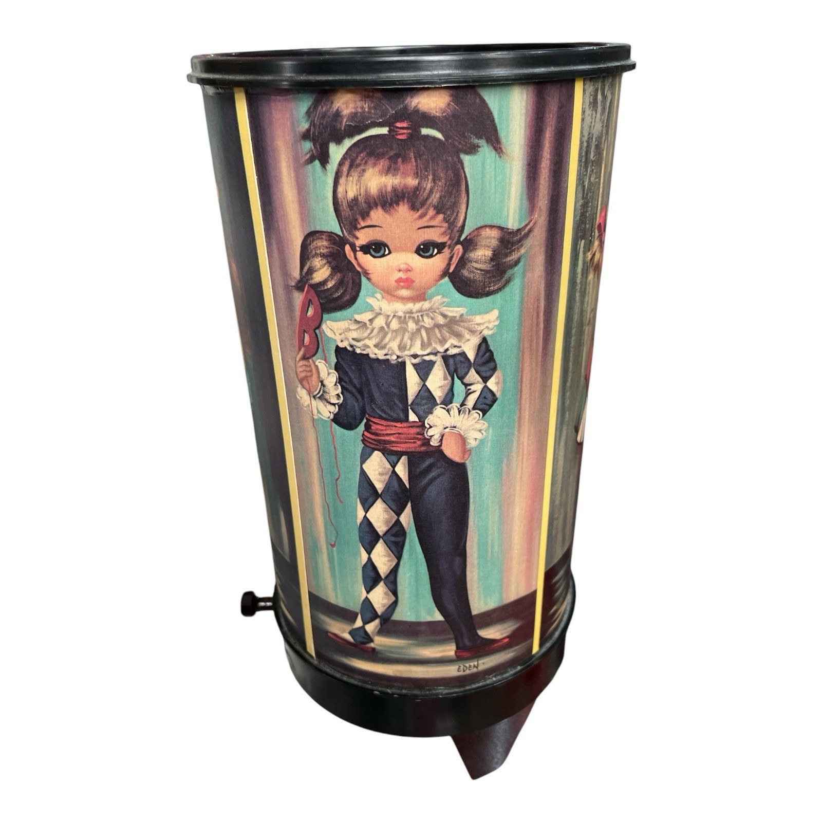 Vtg ‘60s Eden Cylinder Harlequin Big Eye MCM Retro Vtg ‘60s Eden Cylinder Harlequin Big Eye MCM Retro