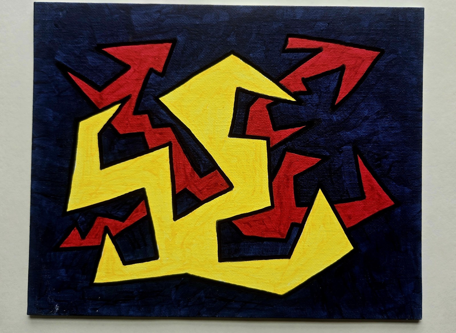 Original Shapizm Abstract Canvas Acrylic Painting Original Shapizm Abstract Canvas Acrylic Painting