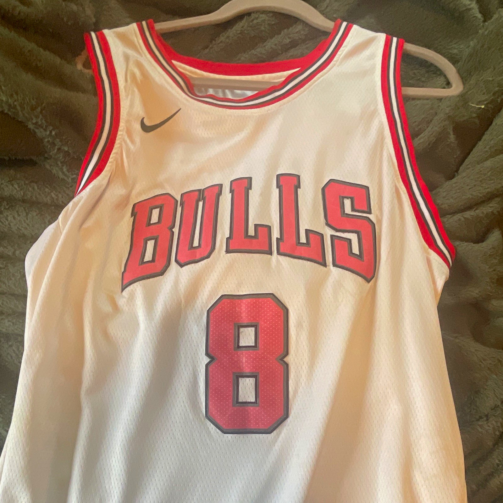 Nike Chicago Bulls Zach LaVine #8 NBA Basketball Jersey White/Red/Black 54 Nike Chicago Bulls Zach LaVine #8 NBA Basketball Jersey White/Red/Black 54