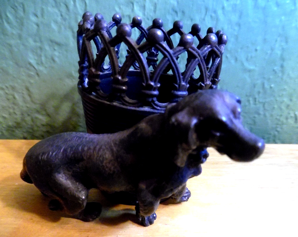 ANTQ JAMES TUFTS SILVER CO VICTORIAN MATCH/TOOTHPICK HOLDER WITH DOG #2692