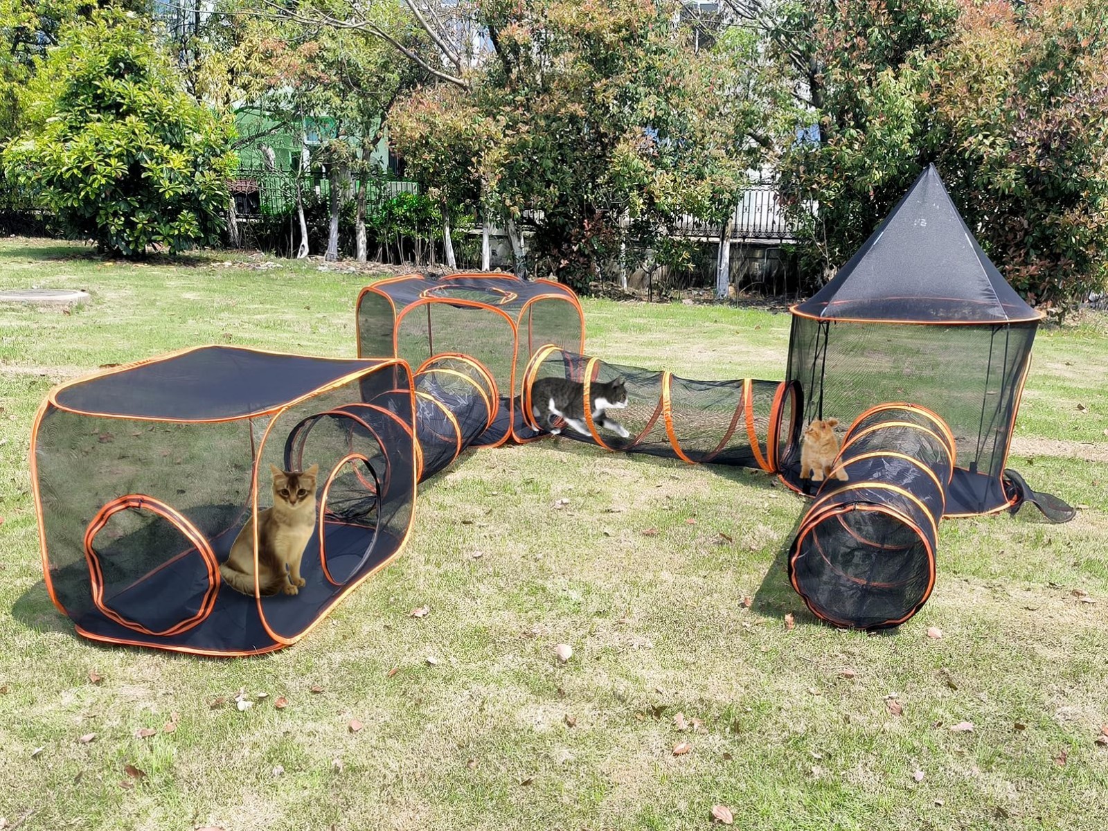6-in-1 Cat Enclosure & Tunnel for Outdoor Use - Pet Tent for Rabbits & Small Ani 6-in-1 Cat Enclosure & Tunnel for Outdoor Use - Pet Tent for Rabbits & Small Ani