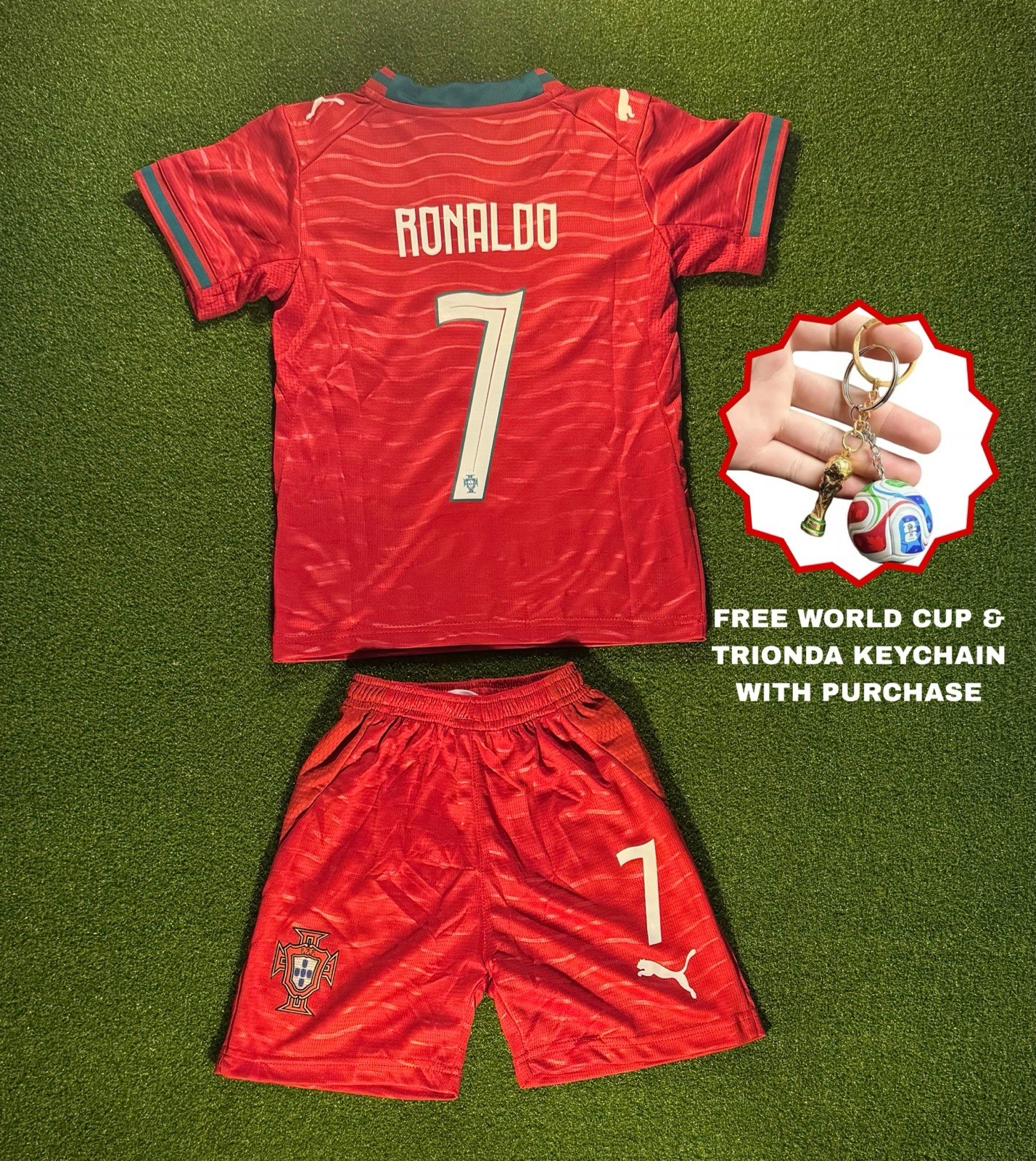 Portugal Home Kids Jersey Ronaldo #7 World Cup Available In Multiple Sizes Portugal Home Kids Jersey Ronaldo #7 World Cup Available In Multiple Sizes