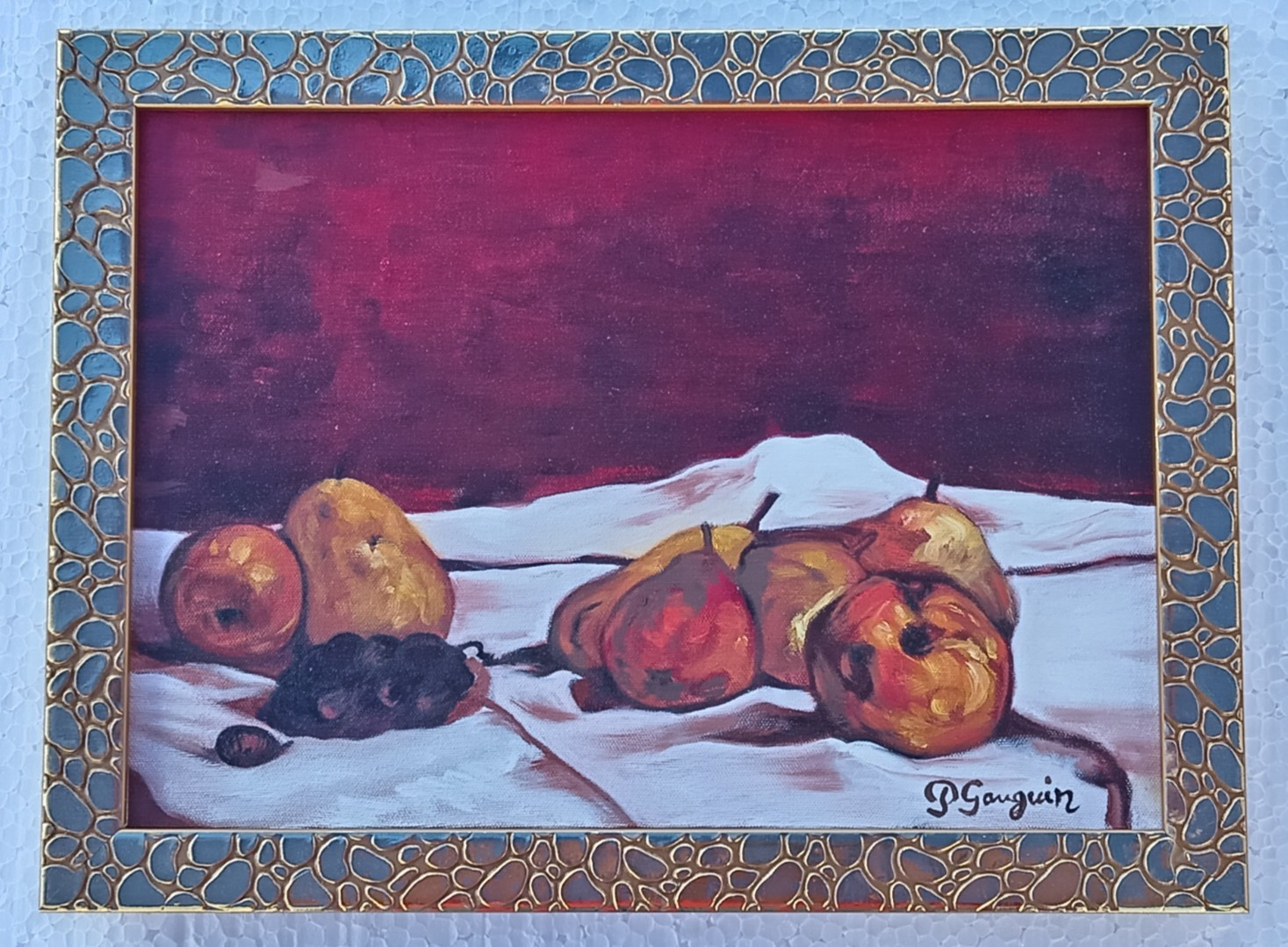 Paul Gauguin , Painting Oil On Canvas , signed stamped vintage.