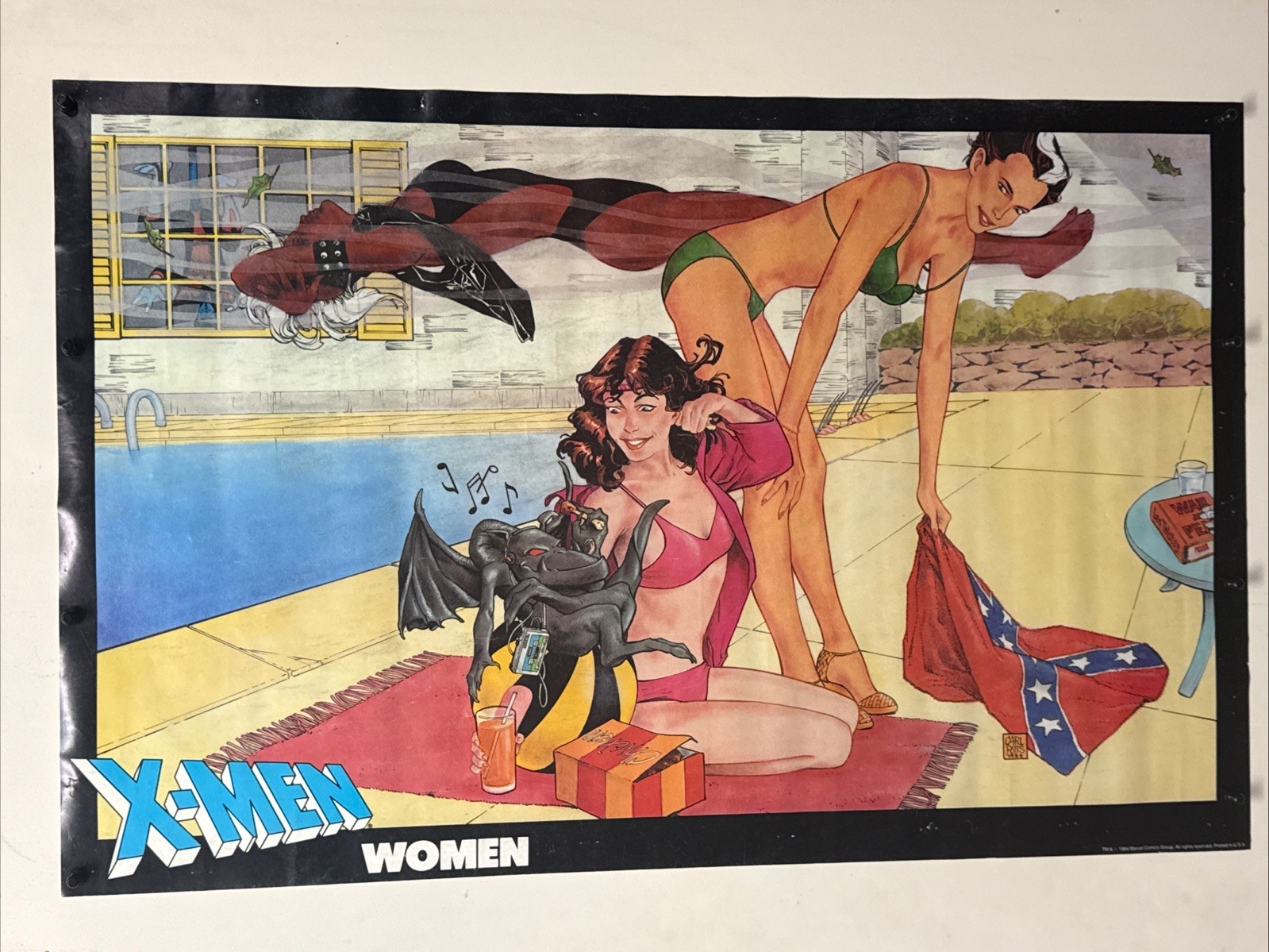 Marvel X-Men Poster #11 X-Men Women Swimsuit Bikini Carl Potts 34x22 1984 Marvel X-Men Poster #11 X-Men Women Swimsuit Bikini Carl Potts 34x22 1984
