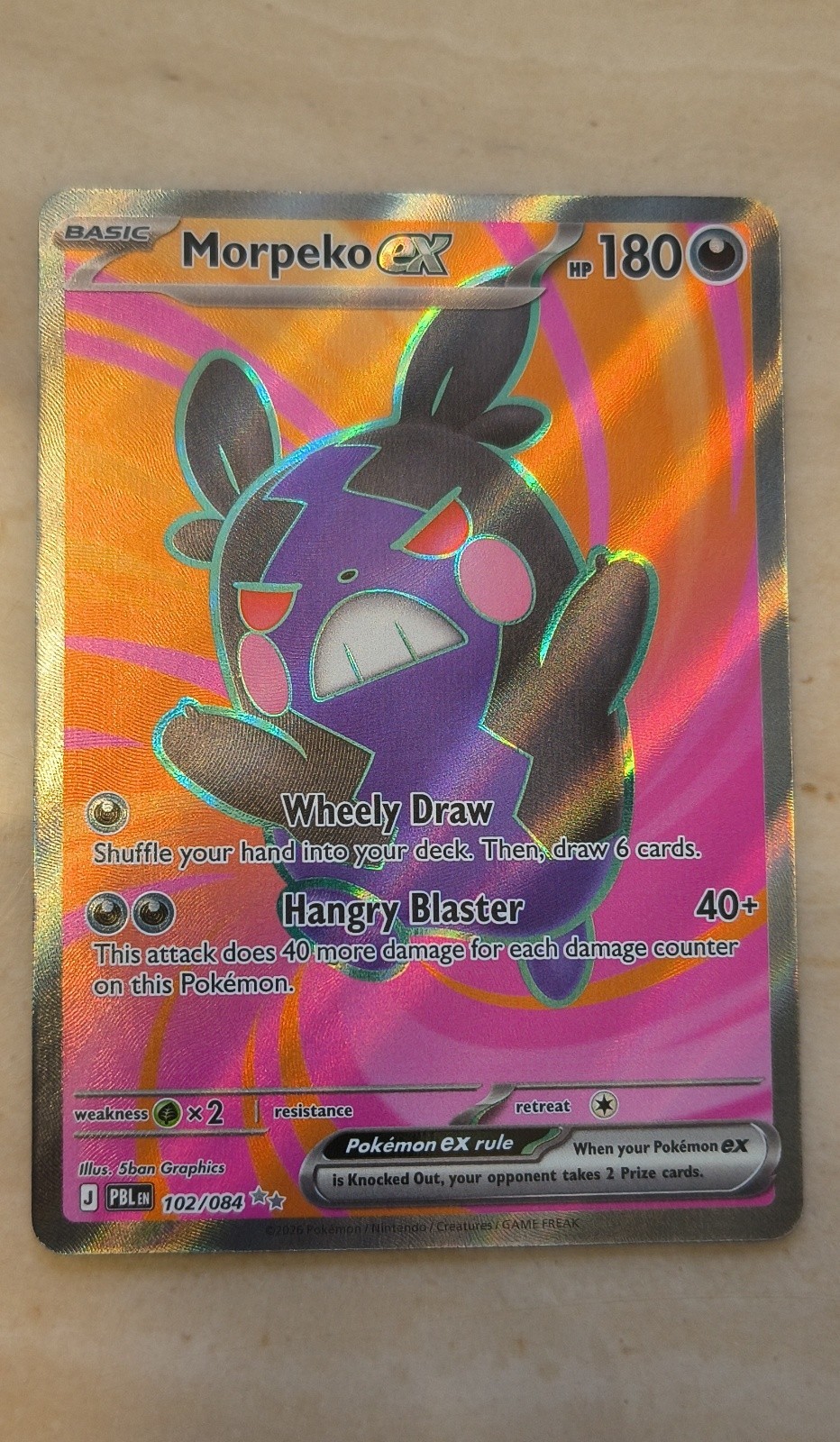 Morpeko ex 102/084 Me05: Pitch Black Holo NM Morpeko ex 102/084 Me05: Pitch Black Holo NM