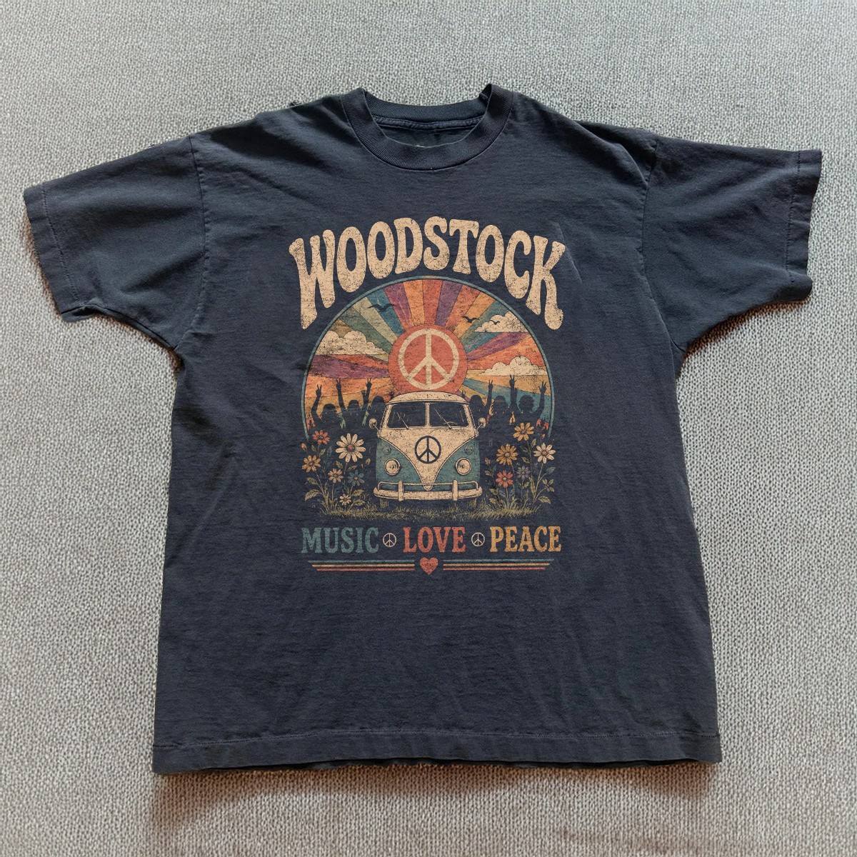 Woodstock Peace Love Music Hippie Festival Vintage T-Shirt
