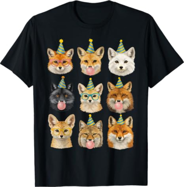 Funny Animal Birthday Party Wild Fox Zoo Birthday T-Shirt Funny Animal Birthday Party Wild Fox Zoo Birthday T-Shirt