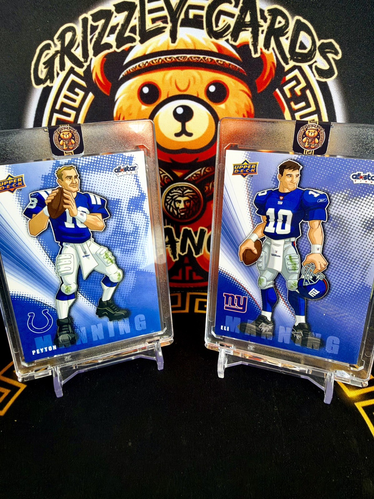2008 Upper Deck All Star Vinyl Peyton / Eli Manning SSP Manga Anime Card 2008 Upper Deck All Star Vinyl Peyton / Eli Manning SSP Manga Anime Card