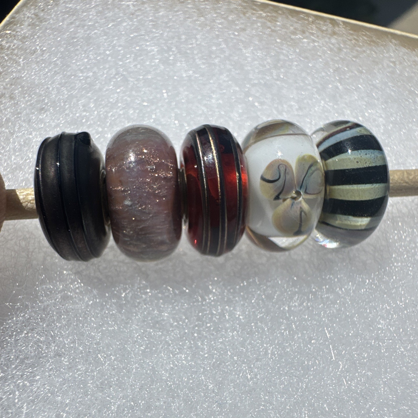 Authentic trollbeads desert sun 5 piece set with brown desert charm-6 total HTF Authentic trollbeads desert sun 5 piece set with brown desert charm-6 total HTF