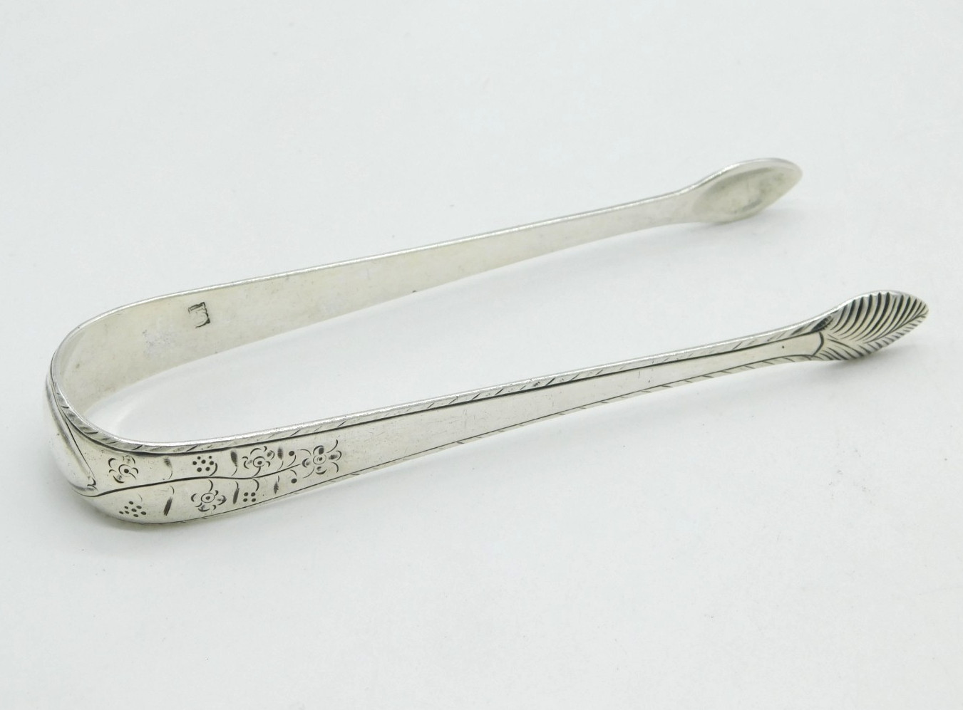 Channel Islands Georgian Sterling Silver Sugar Tongs Antique c1820