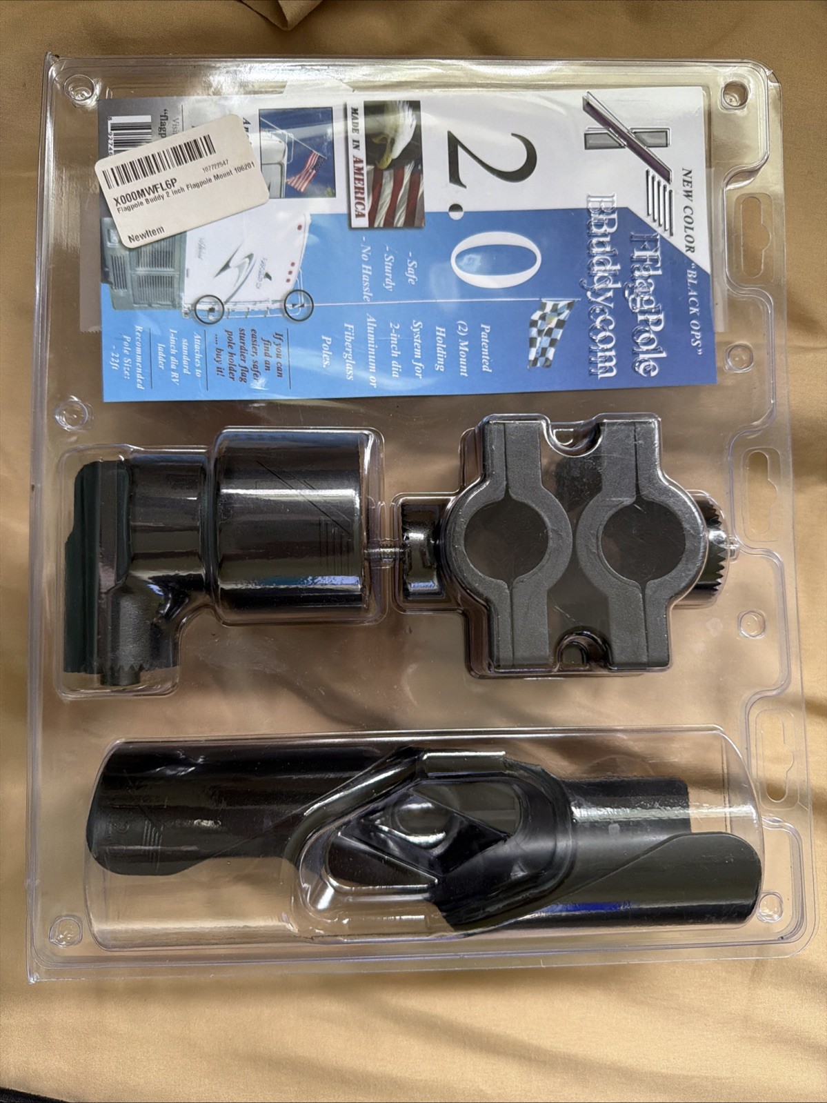 Flag Pole Buddy 2 Inch Black Pole Mount