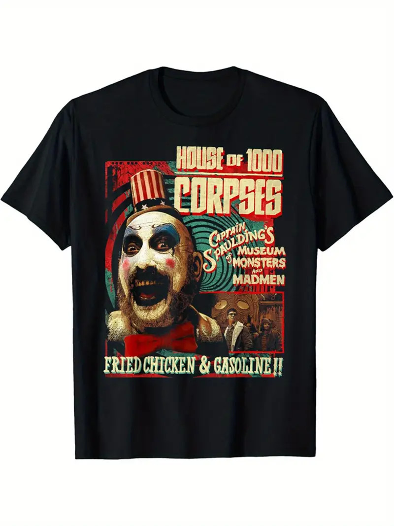 Rob Zombie Captain Spaulding Museum Men\'s T-Shirt - Plus Size, L-5XL | Vintage H Rob Zombie Captain Spaulding Museum Men\'s T-Shirt - Plus Size, L-5XL | Vintage H