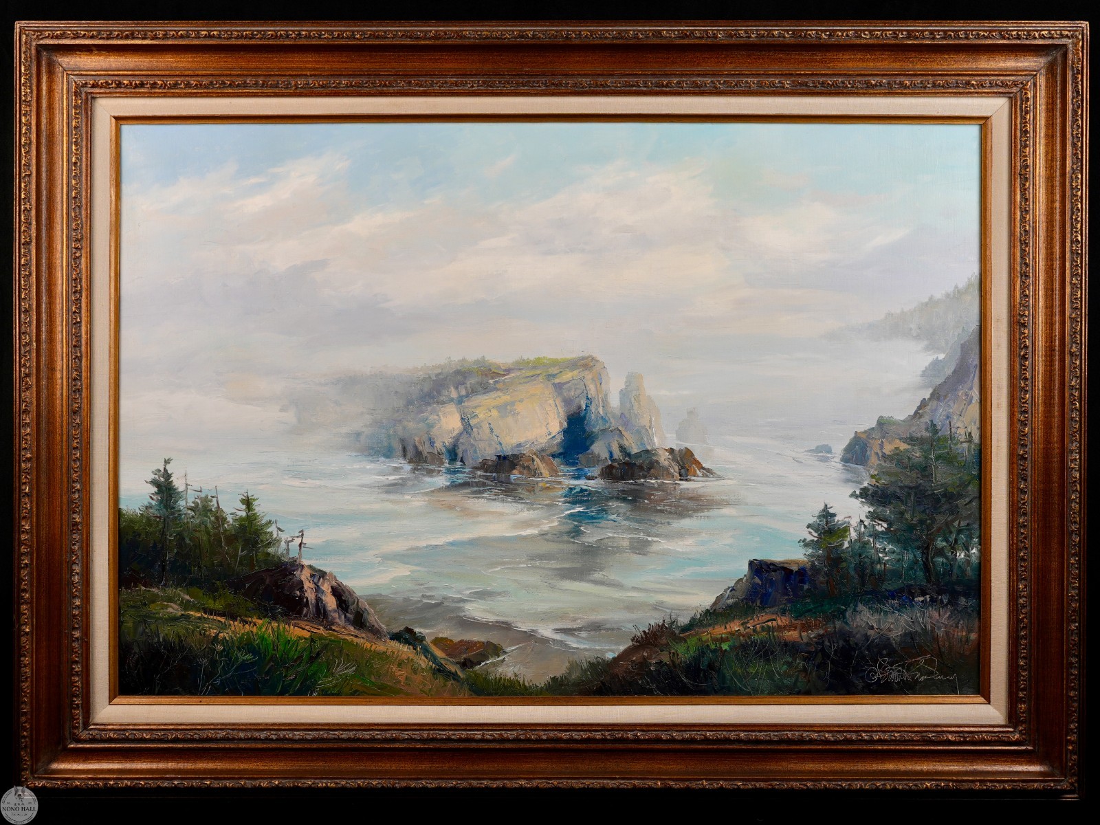 Vintage Original Seascape Oil on Canvas \