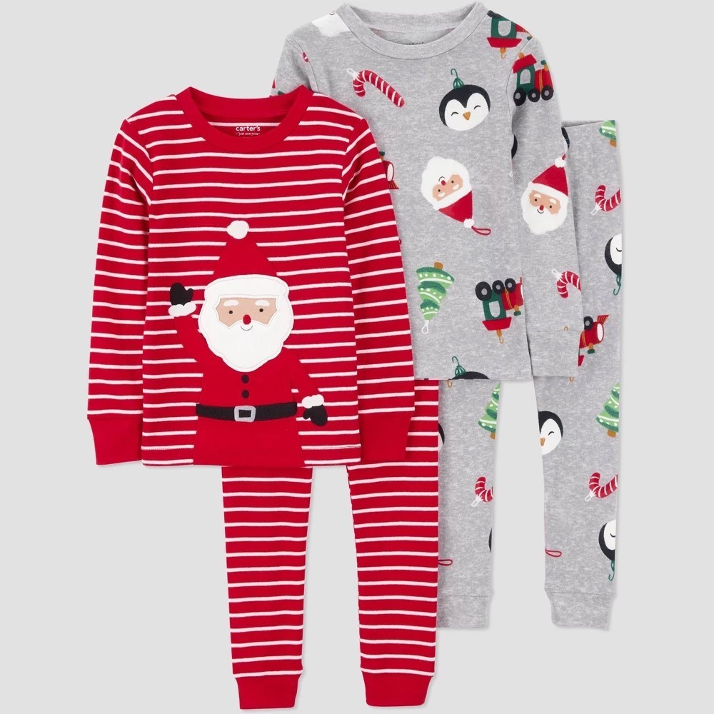 Carter's Just One You Toddler Boys' 4pc Christmas Long Sleeve Pajama Set Size 2T