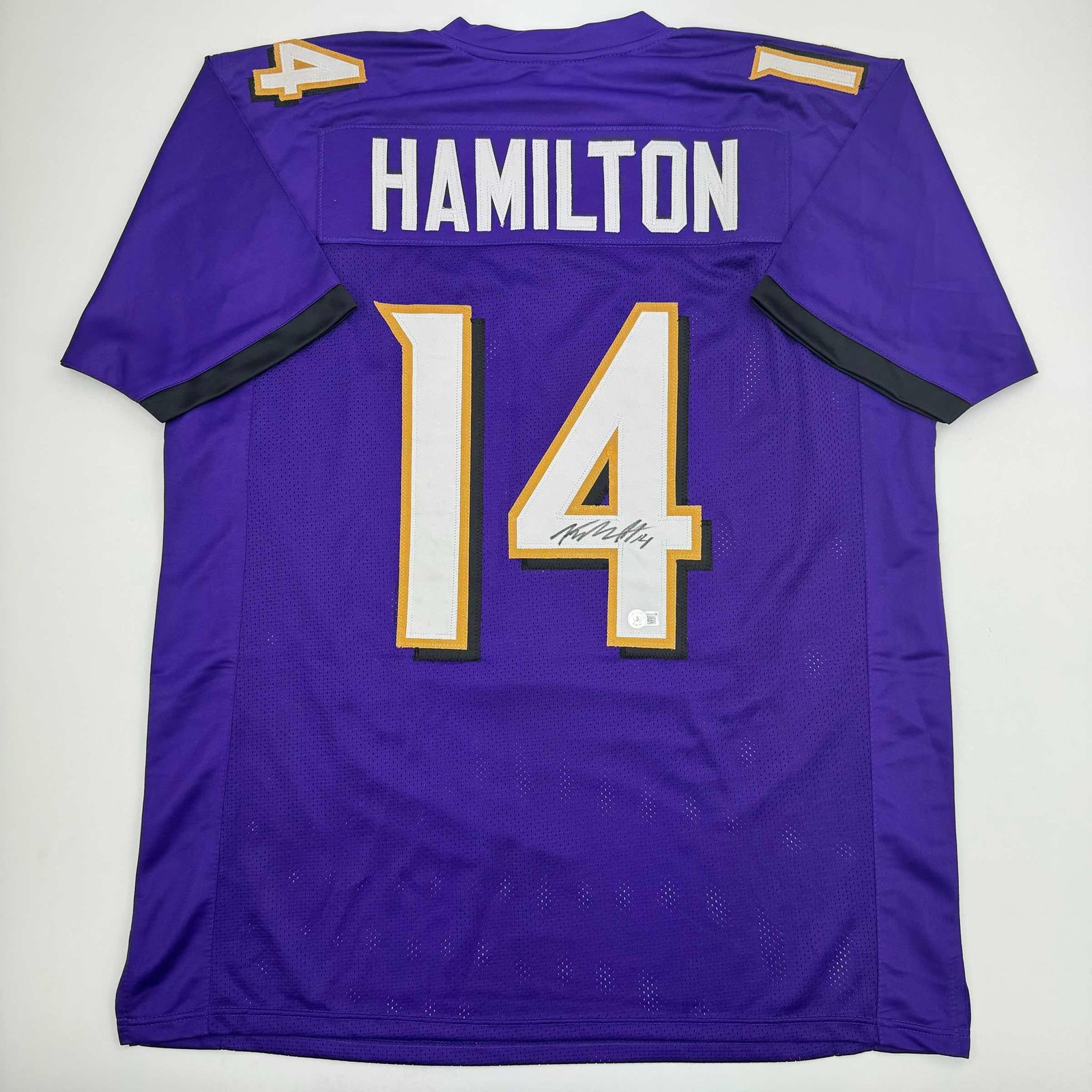 Autographed/Signed Kyle Hamilton Baltimore Purple Football Jersey BAS COA Autographed/Signed Kyle Hamilton Baltimore Purple Football Jersey BAS COA