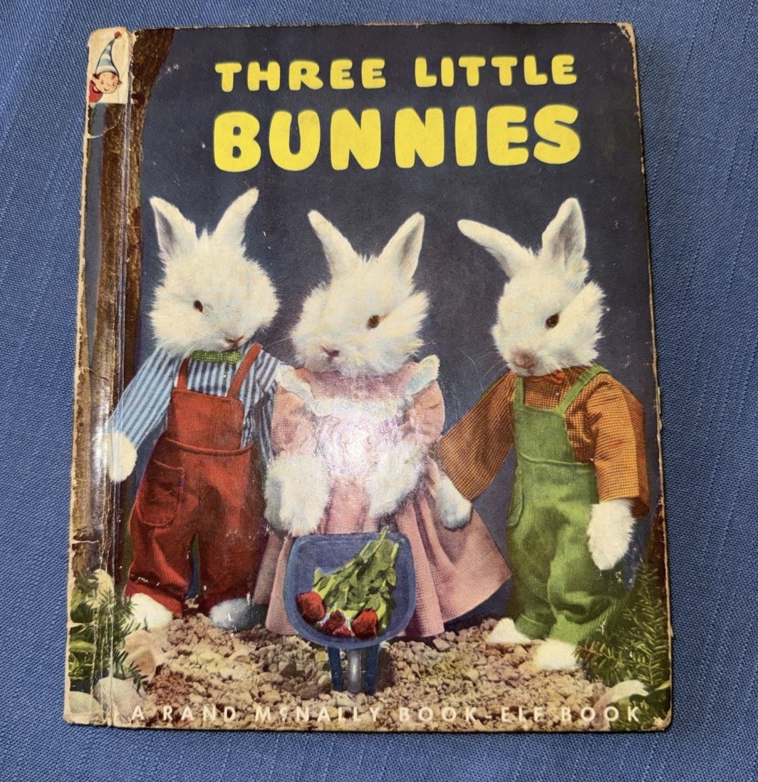 Vintage 1950’s Three Little Bunnies REAL Bunny Photography Illustration Vintage 1950’s Three Little Bunnies REAL Bunny Photography Illustration
