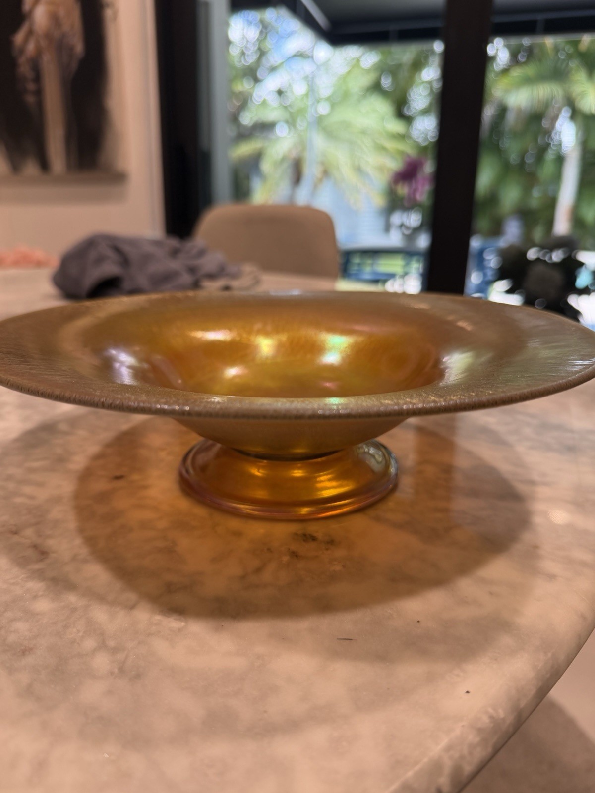 L.C.T. Tiffany Favrile Gold Bowl Model #1925 Circa 1910 Great Pattern 10x3 In L.C.T. Tiffany Favrile Gold Bowl Model #1925 Circa 1910 Great Pattern 10x3 In