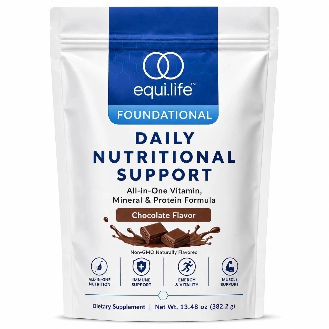 EquiLife Foundational Daily Nutritional Support Chocolate 14.7oz Vitamin Protein EquiLife Foundational Daily Nutritional Support Chocolate 14.7oz Vitamin Protein
