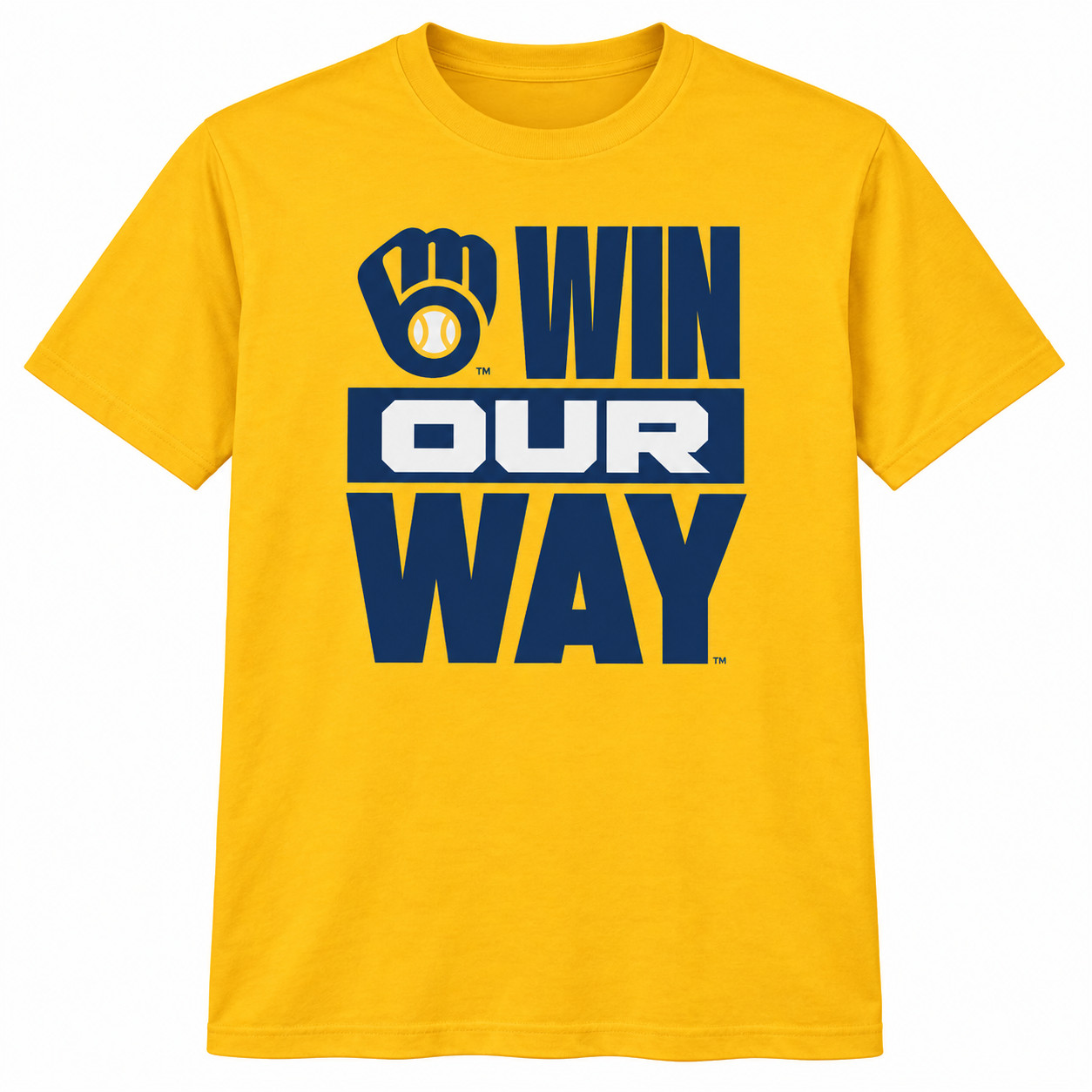 HOT# Milwaukee Baseball Win Our Way Gold T-Shirt Fan Inspired Game Day Tee