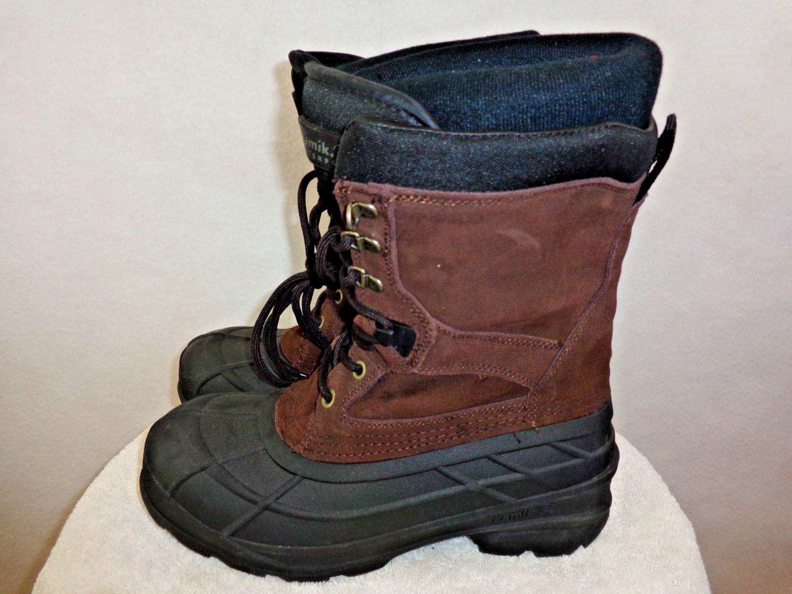 Kamik Waterproof Men\'s Cold-Weather -40 Winter Boots Brown Black Size 8 WK0819