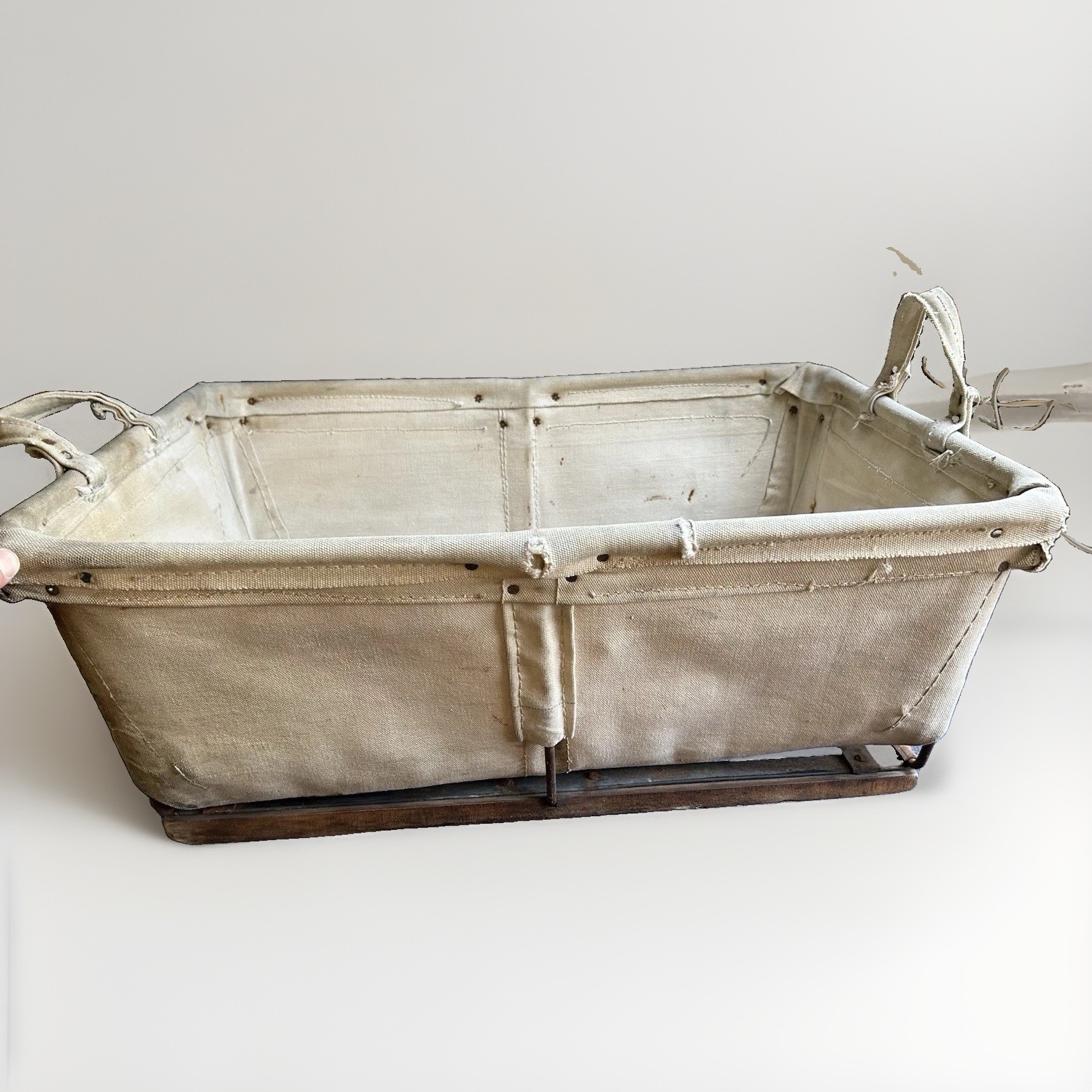 Vintage USPS Canvas Mail Tote Wood Base & Steel Frame Rare Postal Mail Bag Vintage USPS Canvas Mail Tote Wood Base & Steel Frame Rare Postal Mail Bag