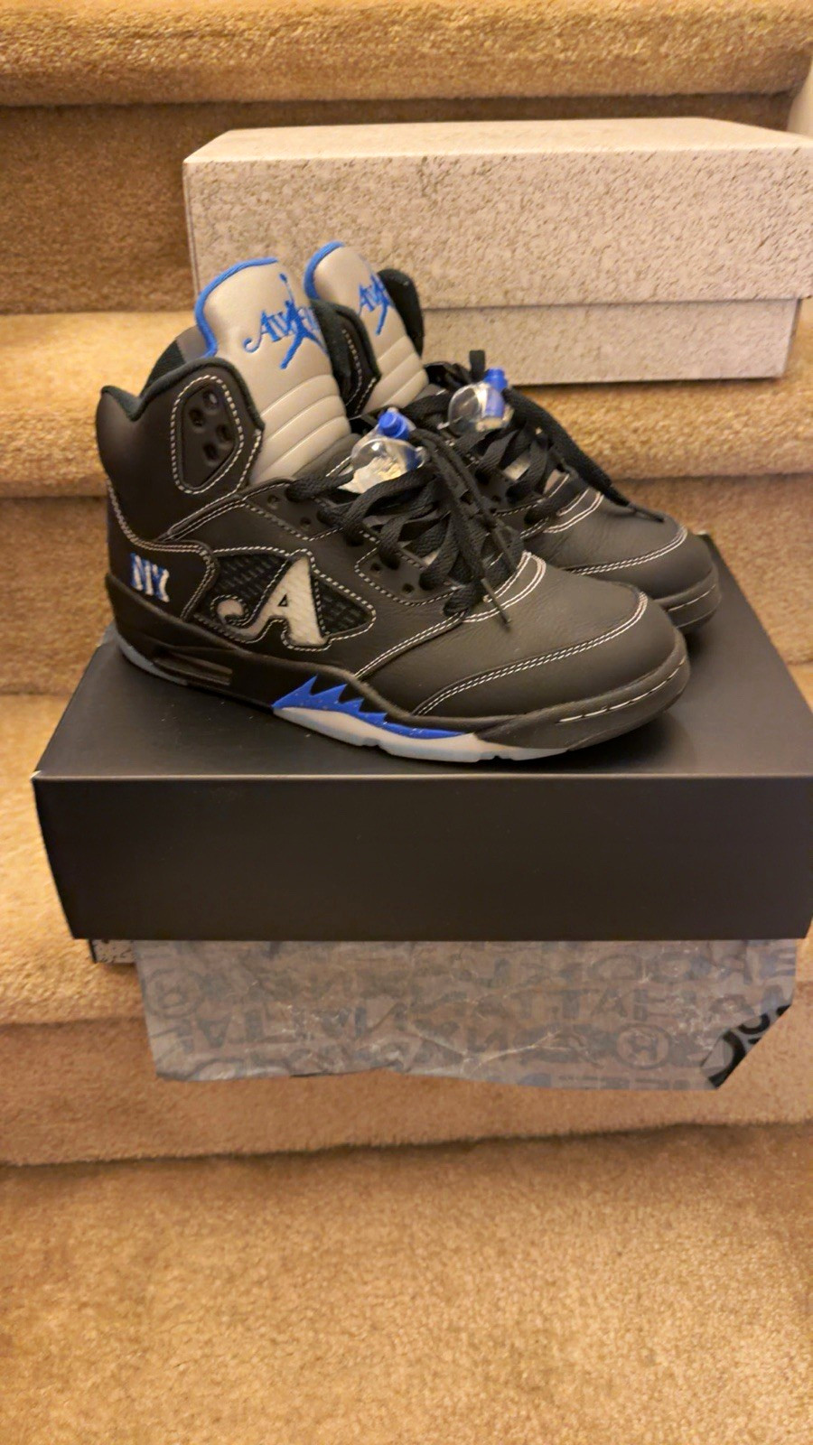 Jordan Awake NY x Air Jordan 5 Retro Boro Racer Blue Black DV4982-004