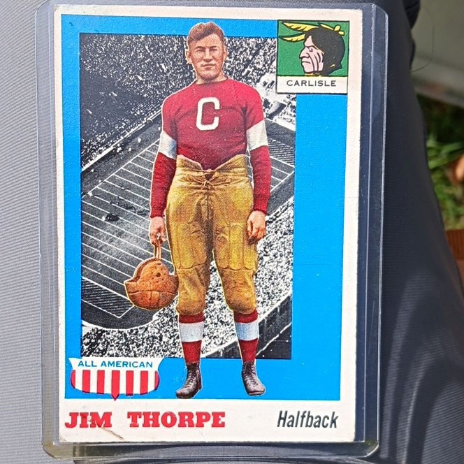 Topps 1955 All American Jim Thorpe Carlisle Indians Football #37 Base Topps 1955 All American Jim Thorpe Carlisle Indians Football #37 Base