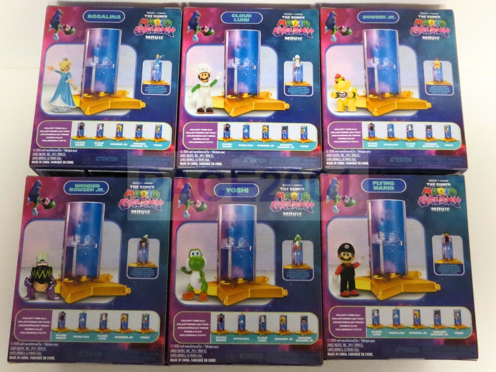 Super Mario Galaxy Movie 1.5” Star Launcher Wave 2 Set of 6 (Cloud Luigi, Mario, Super Mario Galaxy Movie 1.5” Star Launcher Wave 2 Set of 6 (Cloud Luigi, Mario,