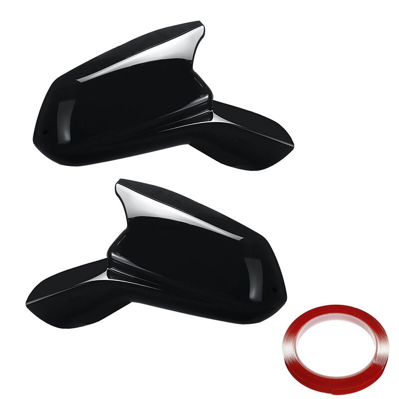 Pair Gloss Black Mirror Caps For Camaro 2016-2025 UV Resistant Easy Install