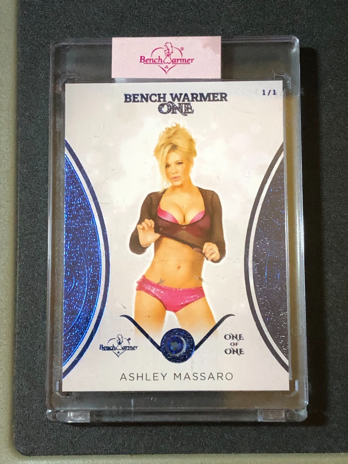2024 Benchwarmer One ASHLEY MASSARO #171 Blue GEM #1/1 PLAYBOY 🐇 WWE Diva 🤍