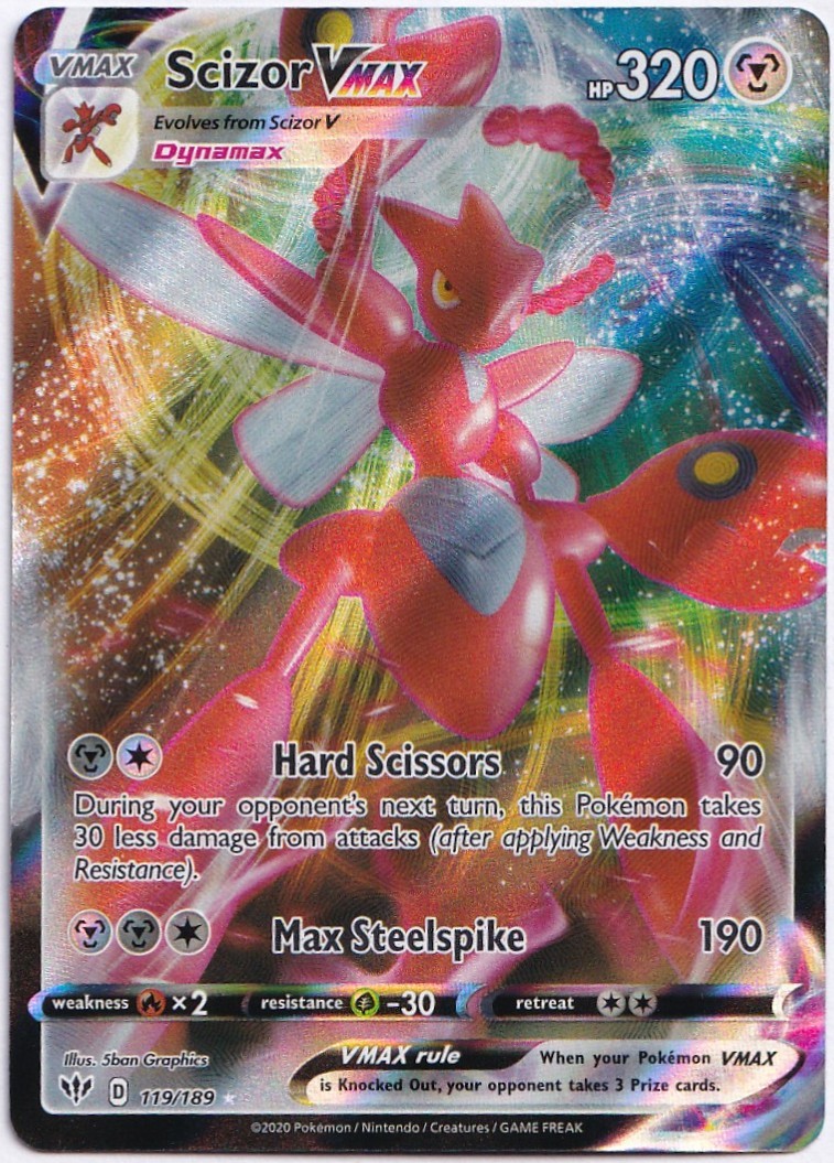 Scizor VMAX Ultra Rare Holo 119/189 Swsh: Darkness Ablaze