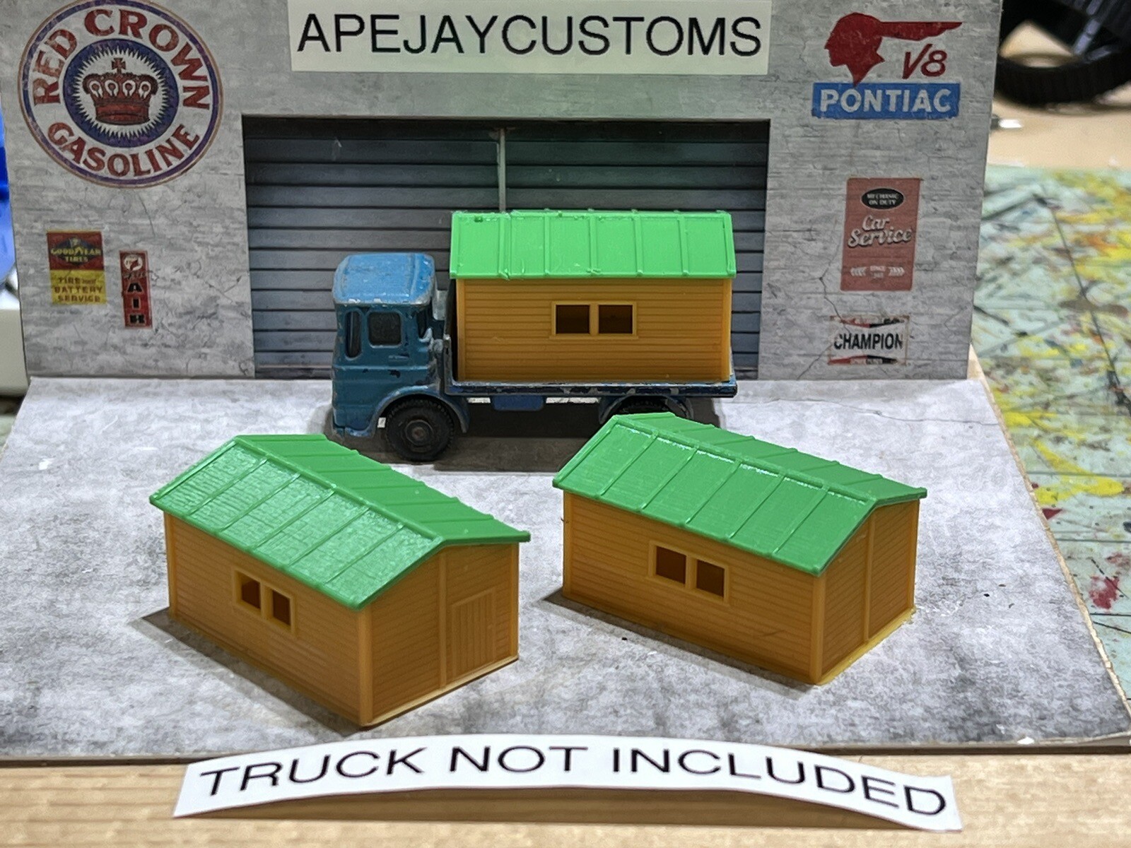 Vintage Matchbox Lesney No 60 Blue Site Hut Truck (2 HUTS ONLY)