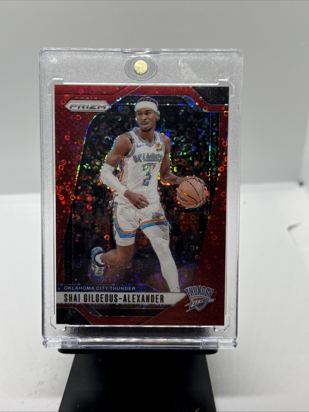 2024-25 Panini Prizm Fast Break Shai Gilgeous-Alexander Red Disco /100 MVP Year 2024-25 Panini Prizm Fast Break Shai Gilgeous-Alexander Red Disco /100 MVP Year