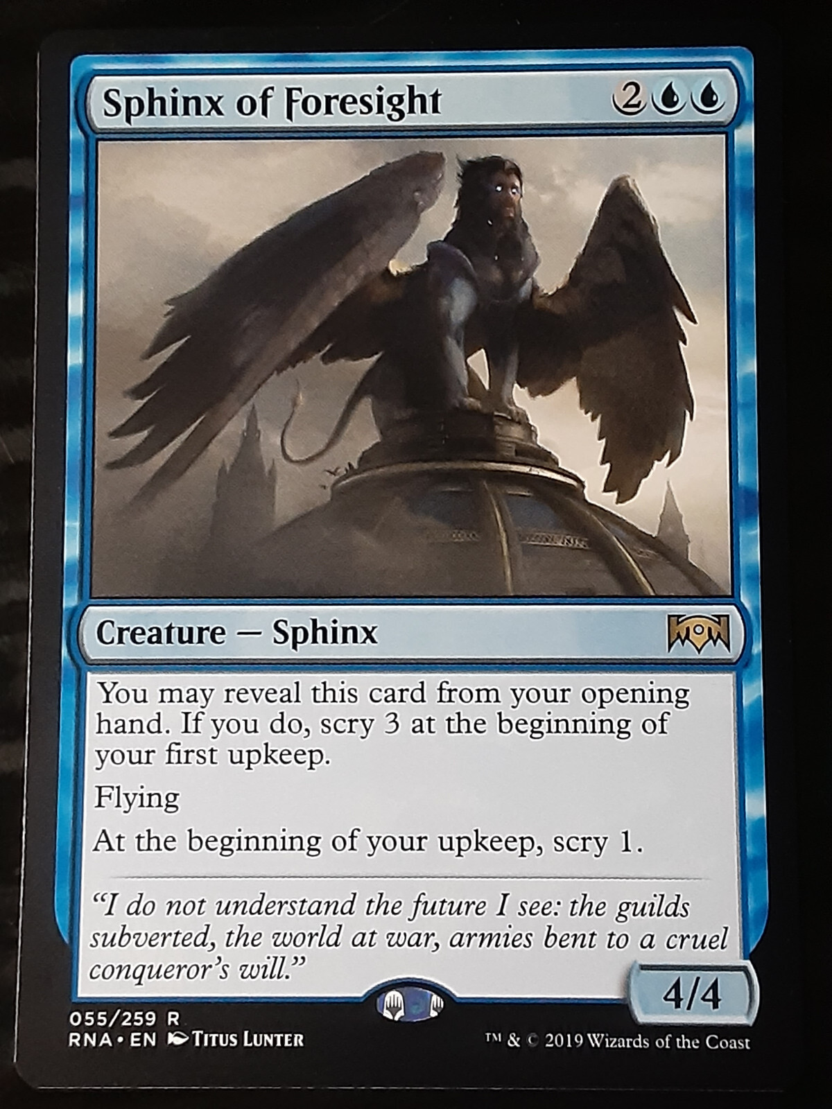 Sphinx of Foresight , Ravnica Allegiance , Light play , MTG, Sphinx of Foresight , Ravnica Allegiance , Light play , MTG,