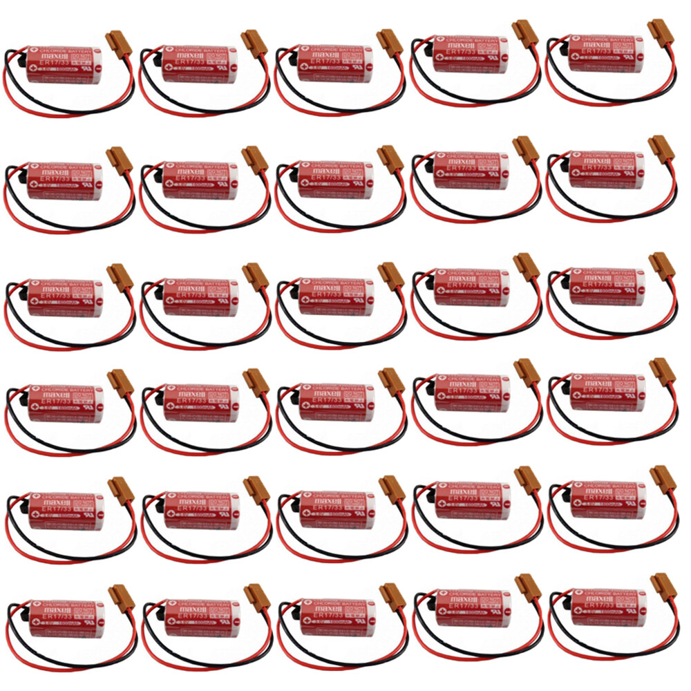 30PCS for Maxell ER17/33 3.6V Battery PLC Industrial Control Battery Brown plug 30PCS for Maxell ER17/33 3.6V Battery PLC Industrial Control Battery Brown plug