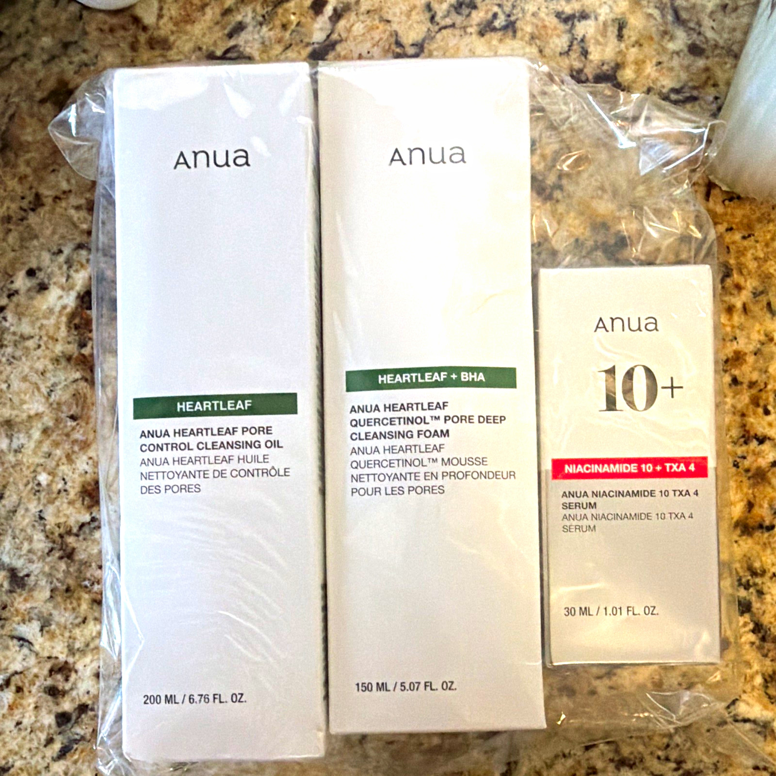 Anua 3 Piece Skincare Set Retail $60 Heartleaf +BHA, Heartleaf, Niacinamide 10