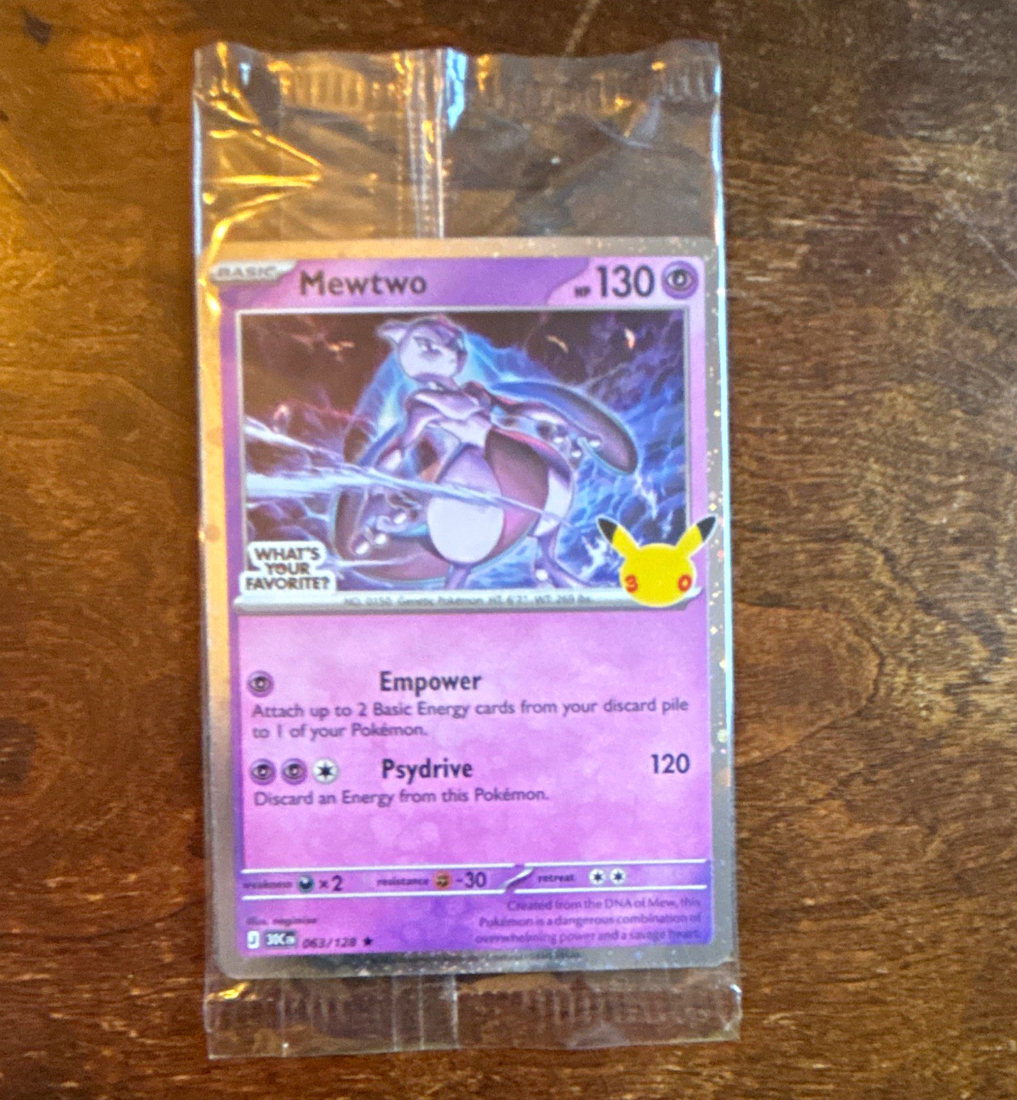 The Pokémon Company Mewtwo 063/128 Promo Holo Rare 130 HP English Card The Pokémon Company Mewtwo 063/128 Promo Holo Rare 130 HP English Card