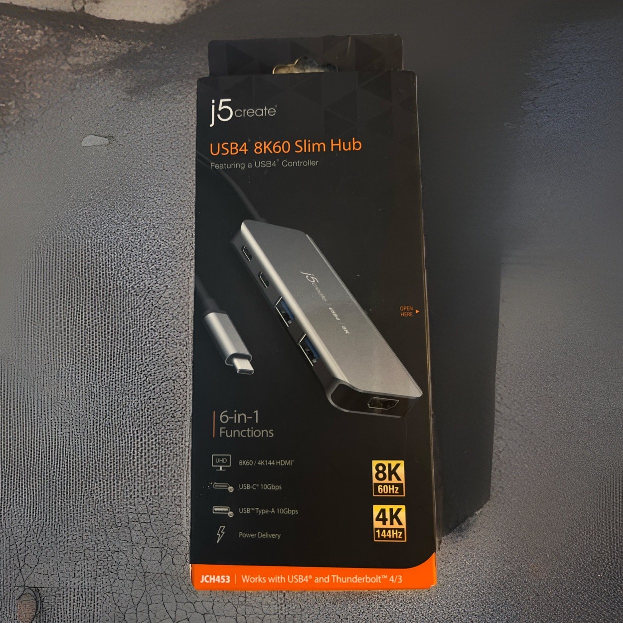 j5 Create JCH453 USB4 8K50 Multi-Port 6 in 1 Slim Hub New in Box j5 Create JCH453 USB4 8K50 Multi-Port 6 in 1 Slim Hub New in Box