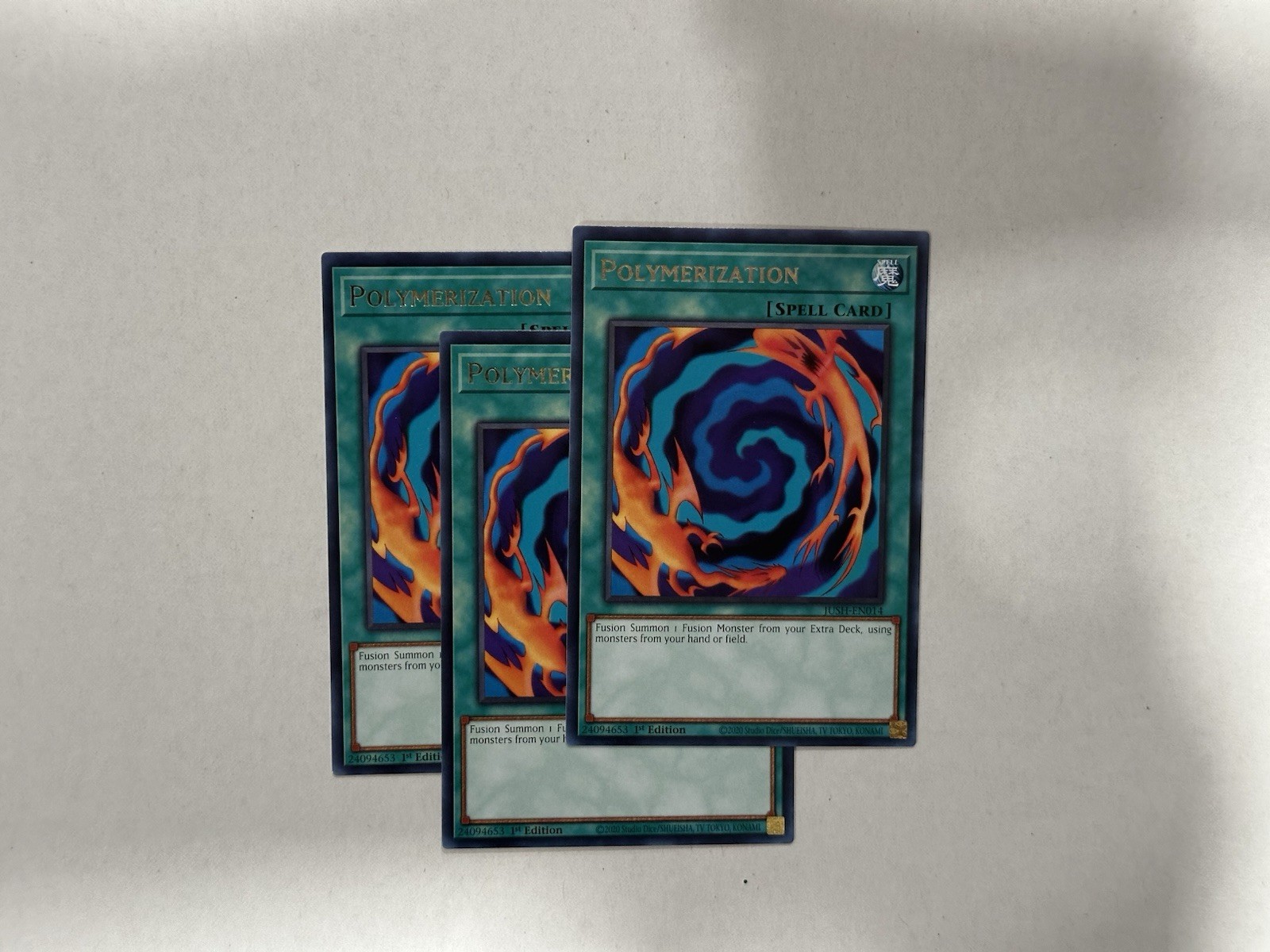 3x Polymerization - JUSH-EN014- Rare - Yu-Gi-Oh NM 1st Ed 3x Polymerization - JUSH-EN014- Rare - Yu-Gi-Oh NM 1st Ed