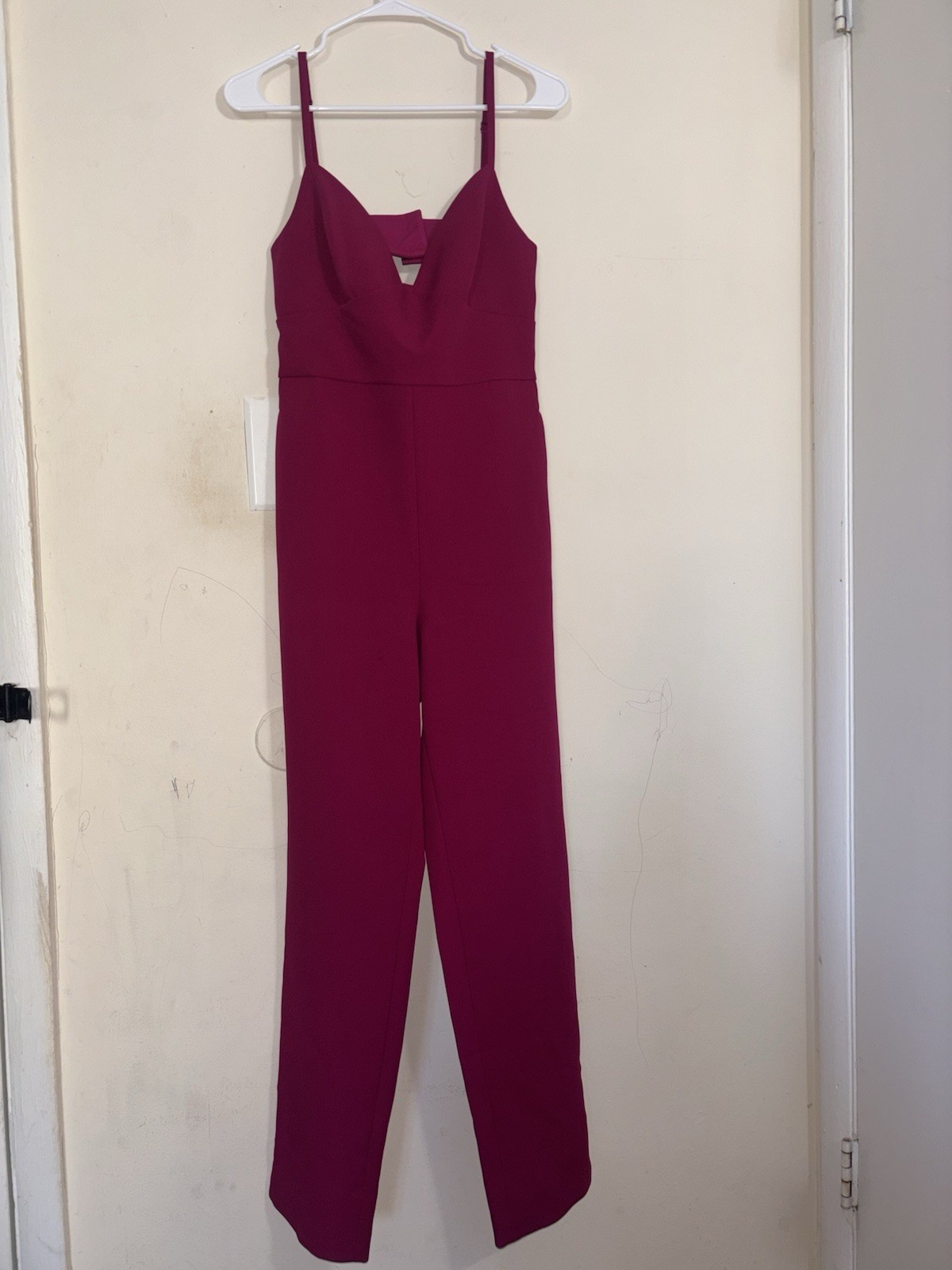 BCBGMAXAZRIA Women\'s Fuchsia PinkJumpsuit Size M Spaghetti Strap