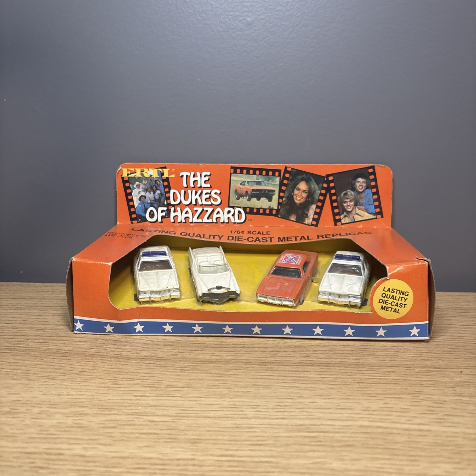 Vintage 1980s Ertl Dukes of Hazzard 4-Car Die-Cast Set | NEW IN ORIGINAL PACKAGE Vintage 1980s Ertl Dukes of Hazzard 4-Car Die-Cast Set | NEW IN ORIGINAL PACKAGE