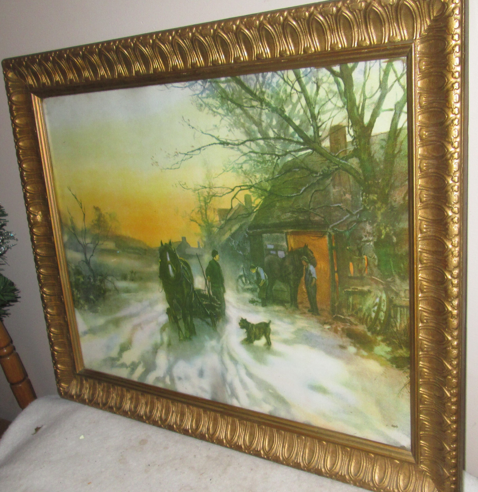 VINTAGE PRINT WORKING LIVERY STABLE BLACKSMITH SHOP