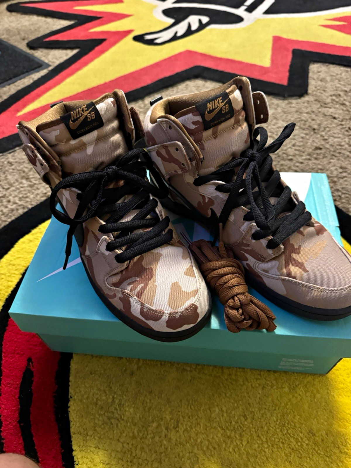 Nike SB Dunk High Pro PRM Desert Camo Brown Skate Shoes US 10.5 D Nike SB Dunk High Pro PRM Desert Camo Brown Skate Shoes US 10.5 D