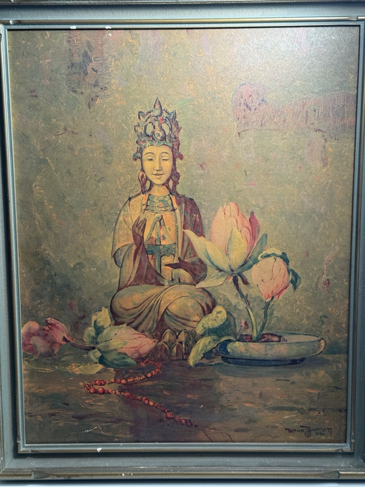 The Only Visionary Painting From Dana Bartlett Signed With Year Kuanyin Lotus The Only Visionary Painting From Dana Bartlett Signed With Year Kuanyin Lotus