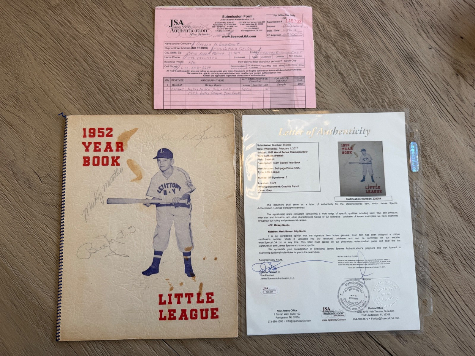 1952 World Series Series Champions Mickey Mantle Signed Team Year Book - JSA COA 1952 World Series Series Champions Mickey Mantle Signed Team Year Book - JSA COA