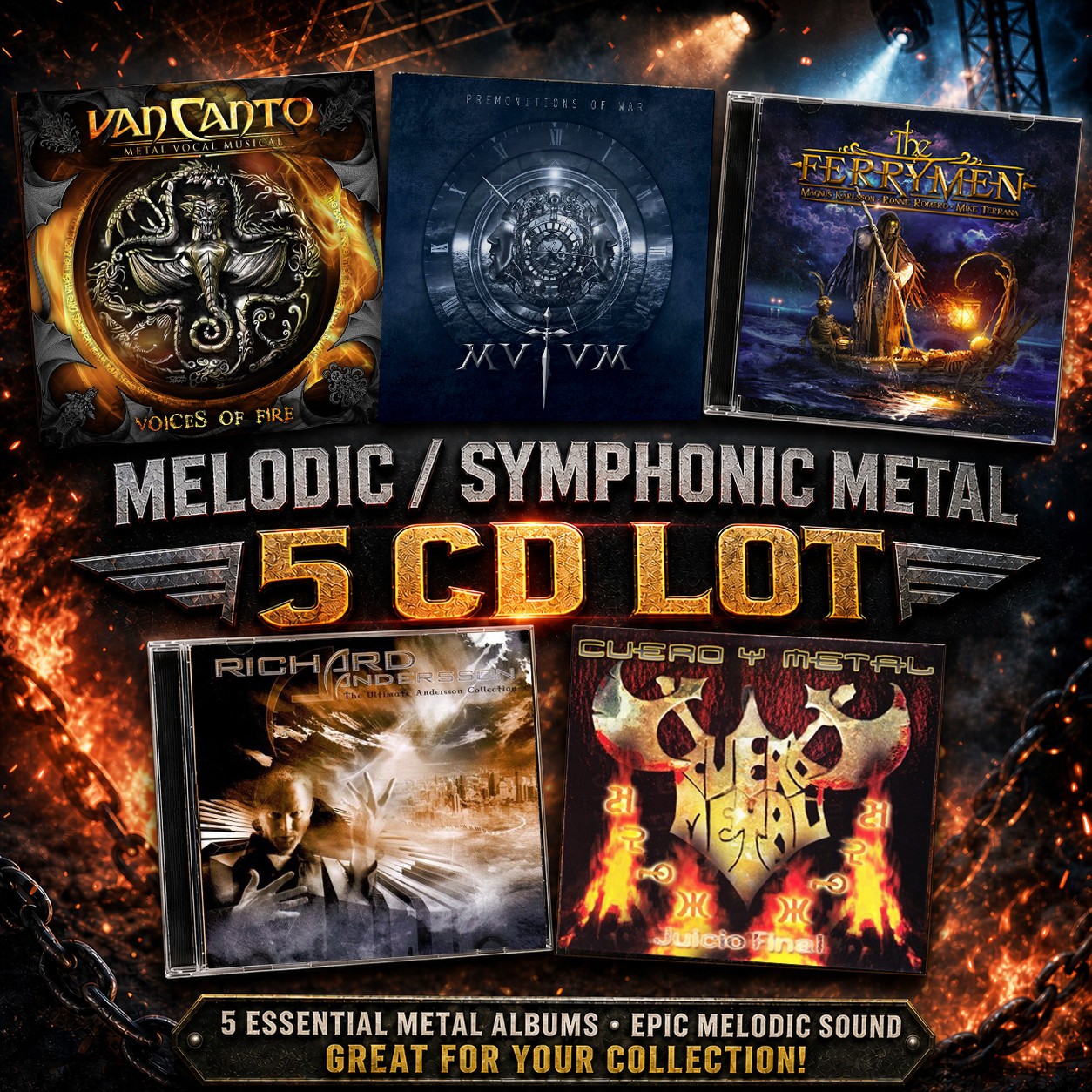 SET OF 5 Melodic, Symphonic & Neoclassical Metal CD's. Van Canto, Mutum and more