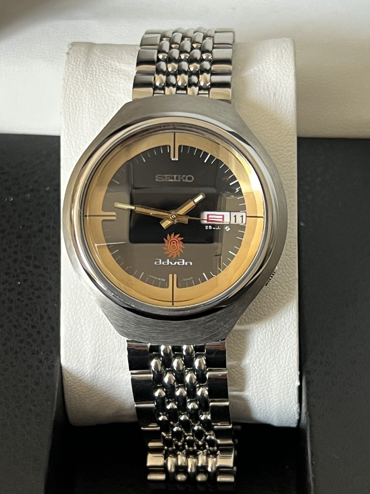 Seiko Advan 6106 7680 Black Dial Day Date Automatic Vintage June 1973 Rare 21J