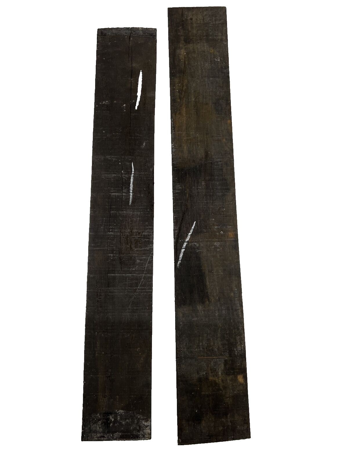 2 Pcs, DEFECTIVE Gaboon Ebony Guitar Fingerboard 20x 2-3/4x 3/8 Luthier Wood